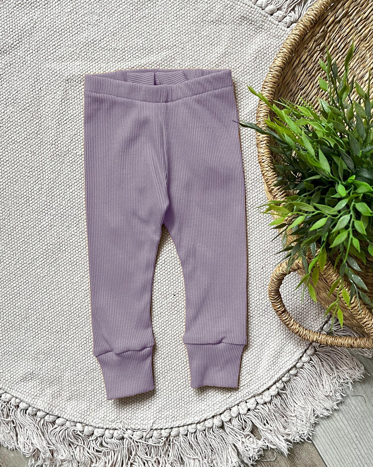 Rebrované legíny Levanduľa