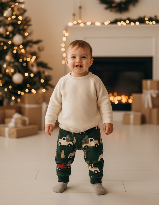 Baggy tepláky Vianočné autíčka