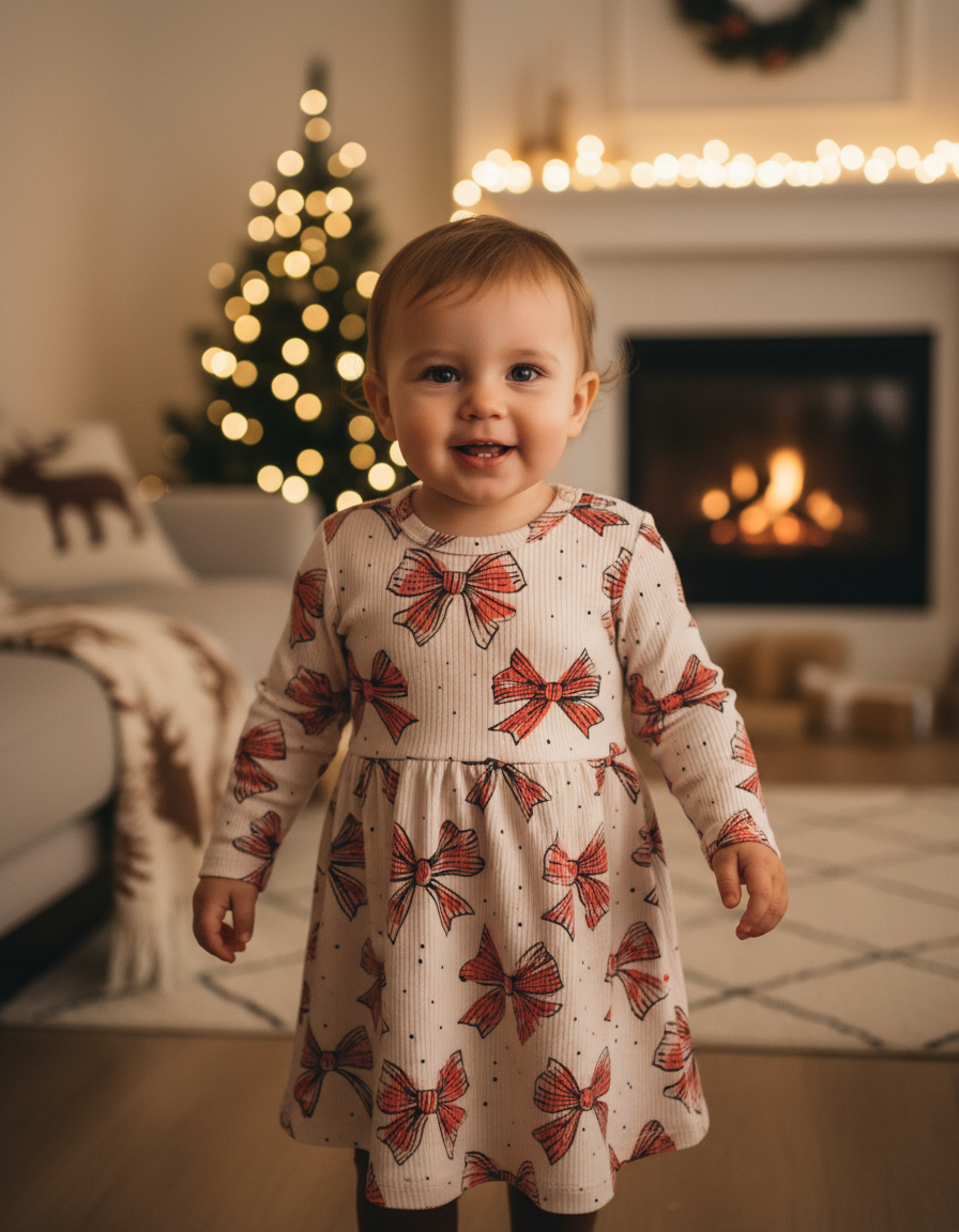 Šaty s dlhým rukávom Mašličky