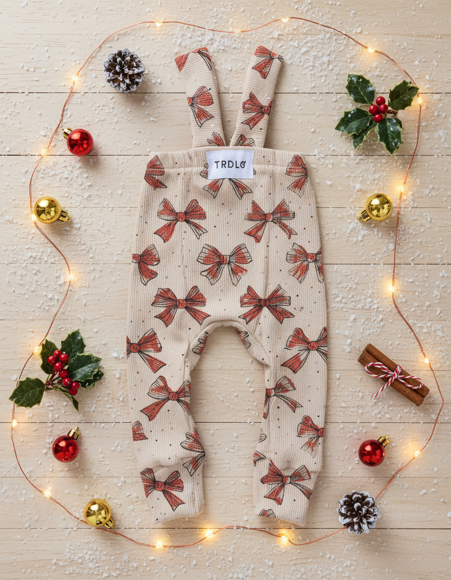 Rebrované dlhé legíny s trakmi Mašličky