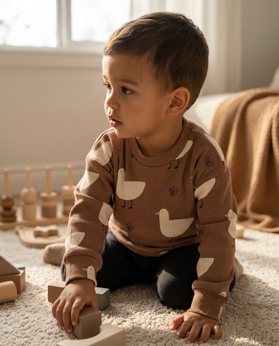 Mikina z teplákovinyHnedé kačičky