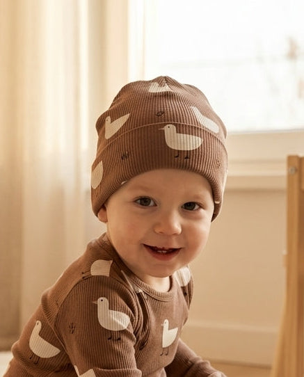 RIB čiapka hnedé kačičky