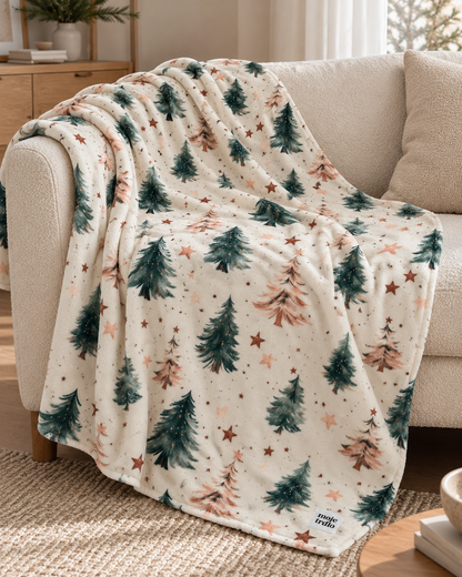 Mäkučká fleecová deka pre deti 150 × 100 cm – Vianočné stromčeky