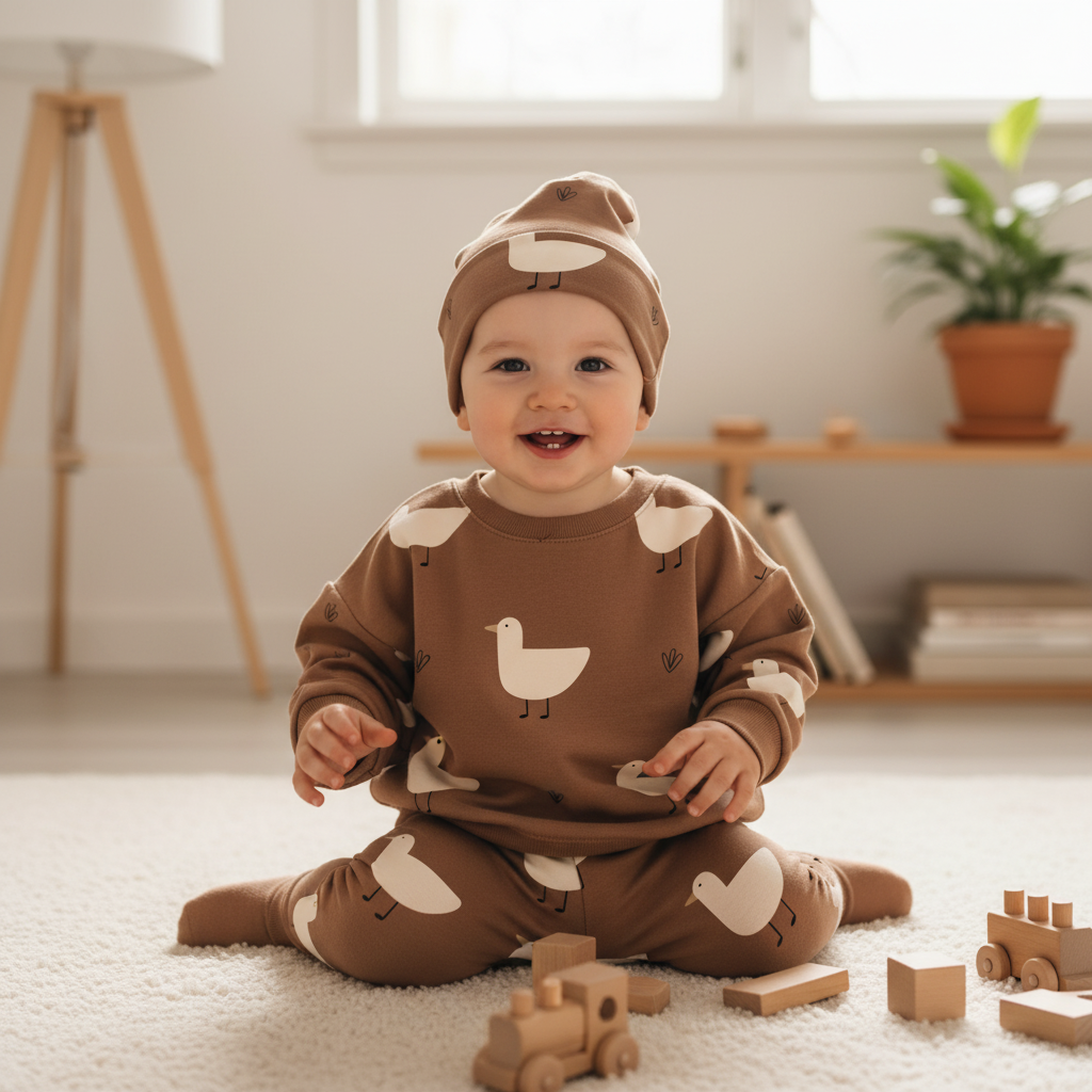 Mikina z teplákovinyHnedé kačičky