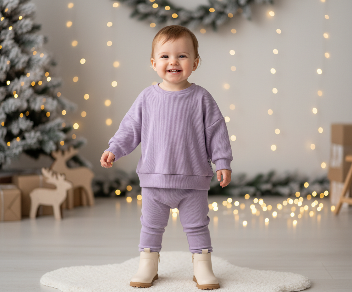 💜 Mikina z rebrovaného úpletu Levanduľa