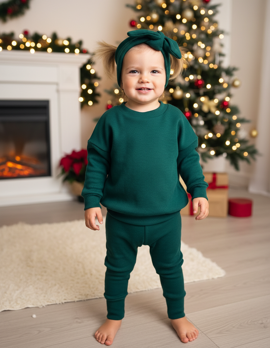 Rebrované legíny Forest green