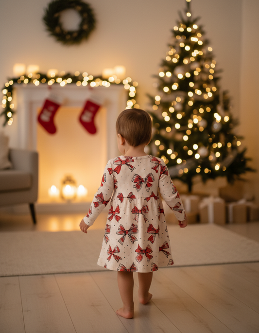 Šaty s dlhým rukávom Mašličky