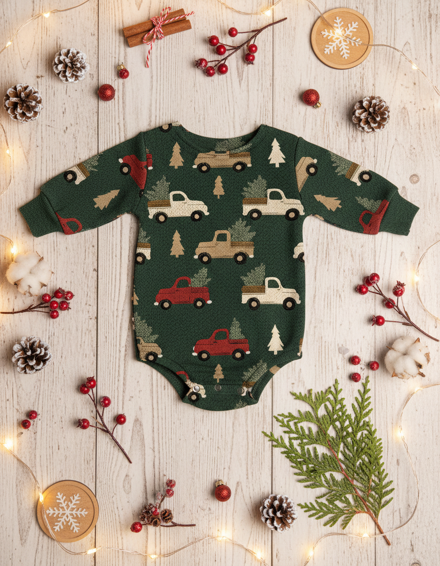 🌸 Sweater Romper Vianočné autíčka