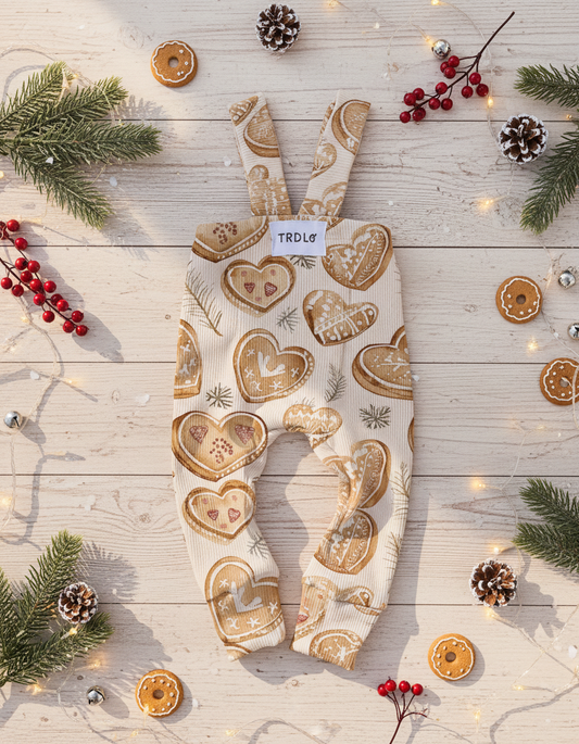 Rebrované dlhé legíny s trakmi Medovníčky