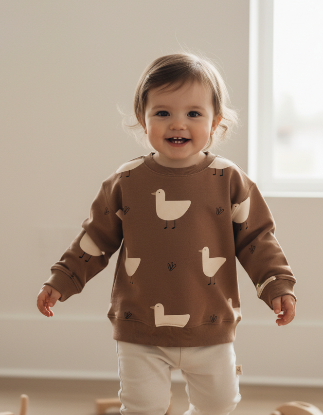 Mikina z teplákovinyHnedé kačičky