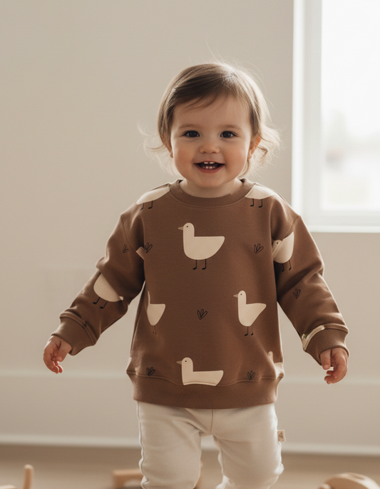 Mikina z teplákovinyHnedé kačičky