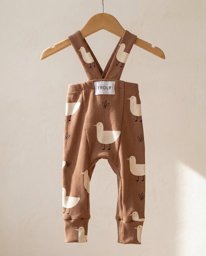 Rebrované dlhé legíny hnedé kačičky