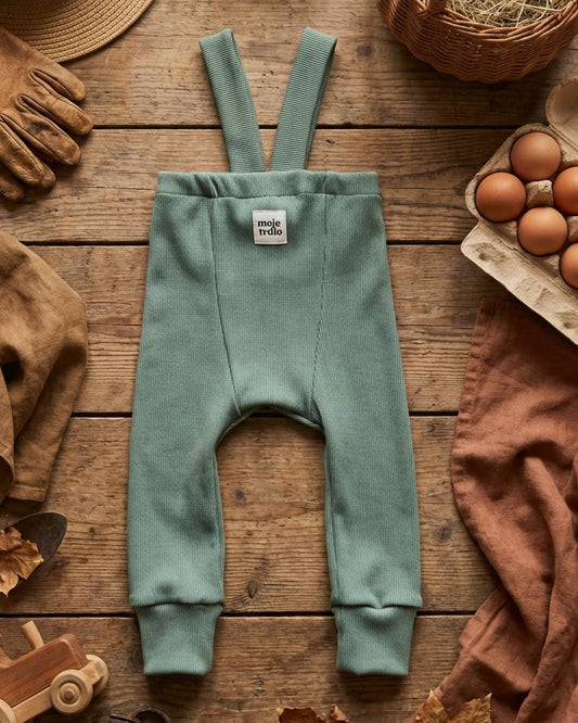 🌿 Rebrované dlhé legíny s trakmi Šalvia