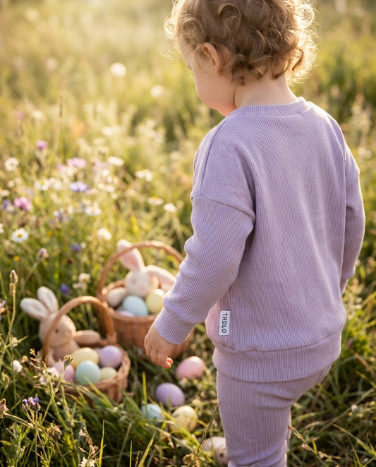 💜 Mikina z rebrovaného úpletu Levanduľa